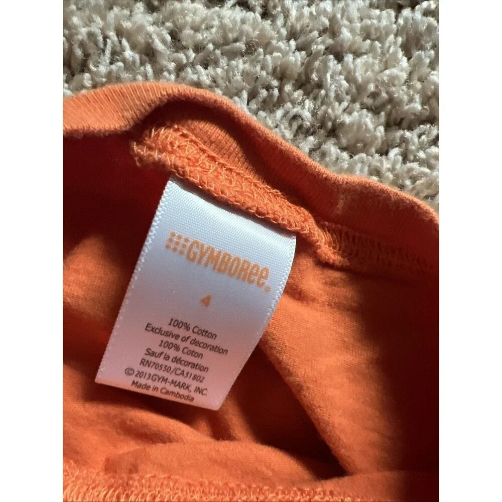 Gymboree Halloween Shirt Size 4 Orange Pumpkin Kids